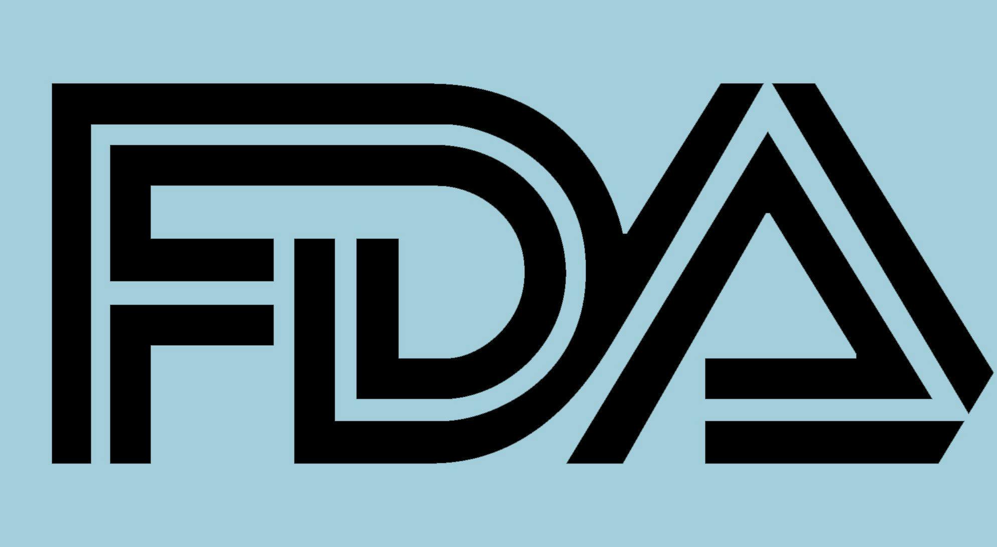 Image of FDA logo with a light blue background.