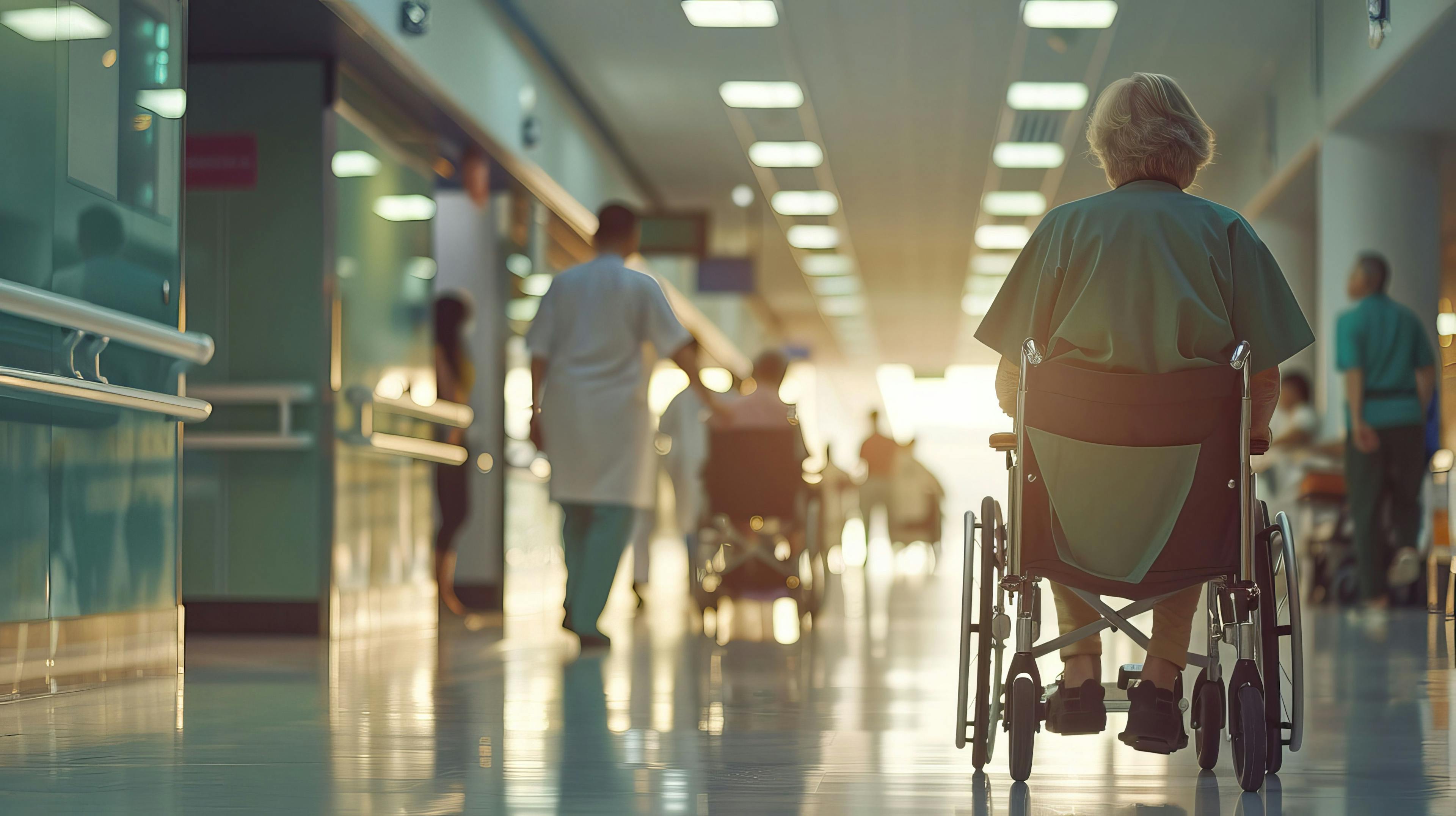 A nurse helps elderly people in a hospital. She helps them walk and ride in wheelchairs. | Image credit: © Suleyman - © stock.adobe.com