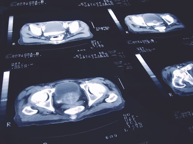 Image of a scan showing prostate cancer.