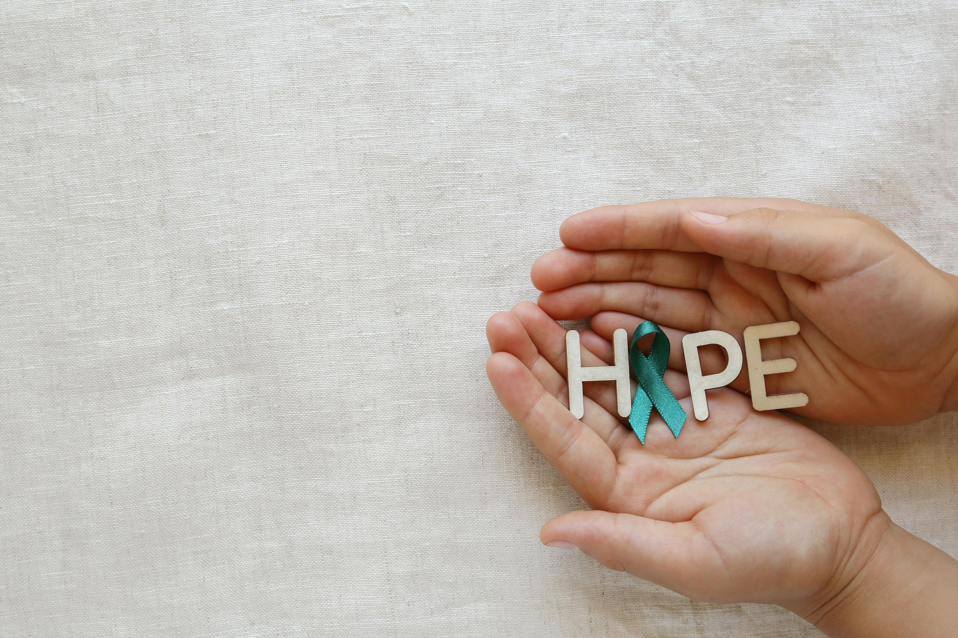 Image of the ovarian cancer ribbon.