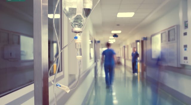 blurred image of a hospital hallway