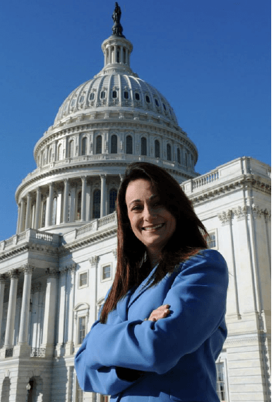 Photo: Debbie Zelman, the late founder of Debbie’s Dream Foundation: Curing Stomach Cancer, standing on the steps of Capitol Hill during the organization’s 2014 Stomach Cancer Capitol Hill Advocacy Day.