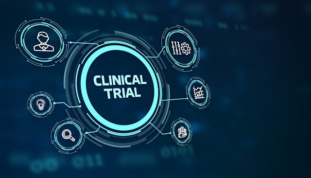 Image of a technological graphic of clinical trials. 