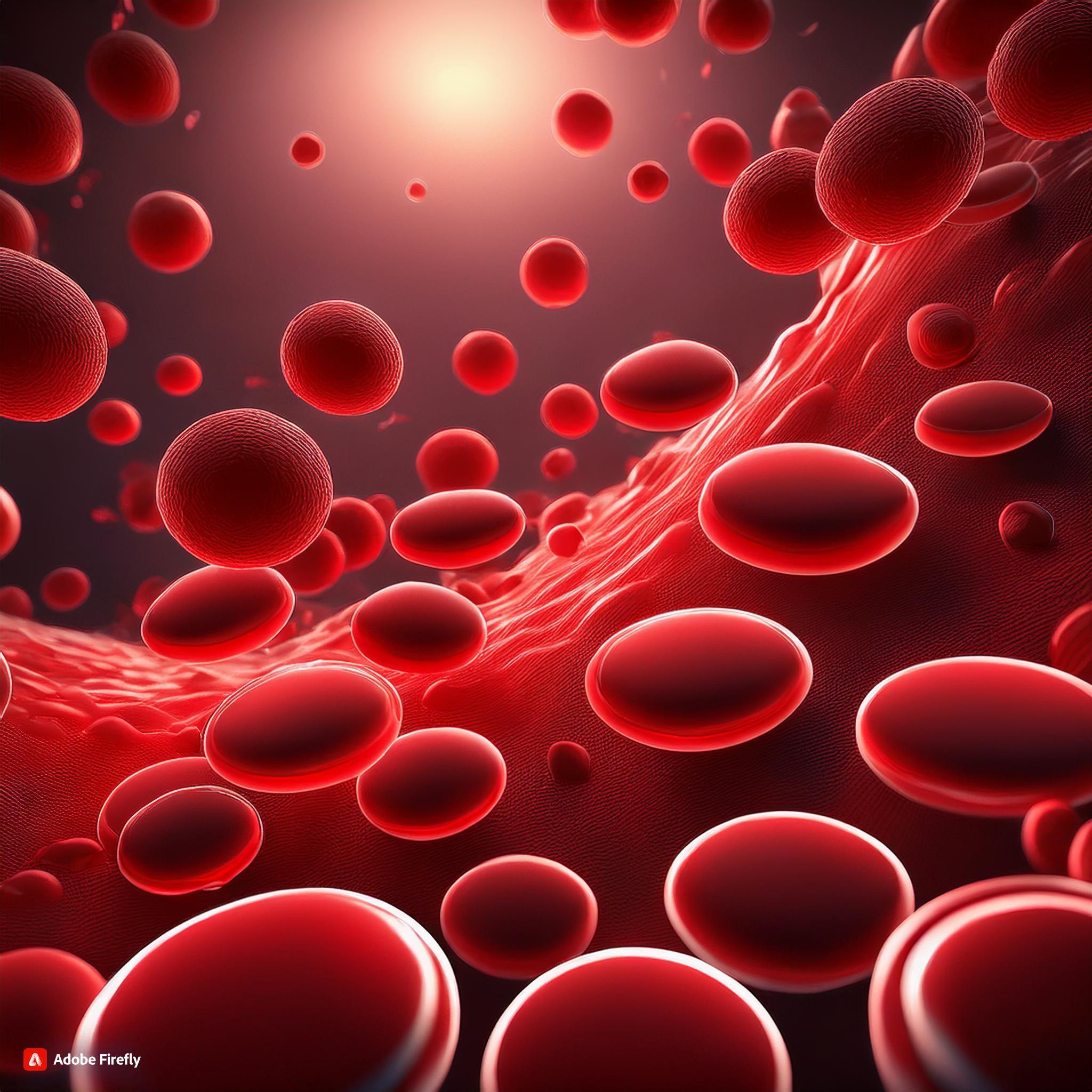 Image of red blood cells generated by Adobe Firefly.